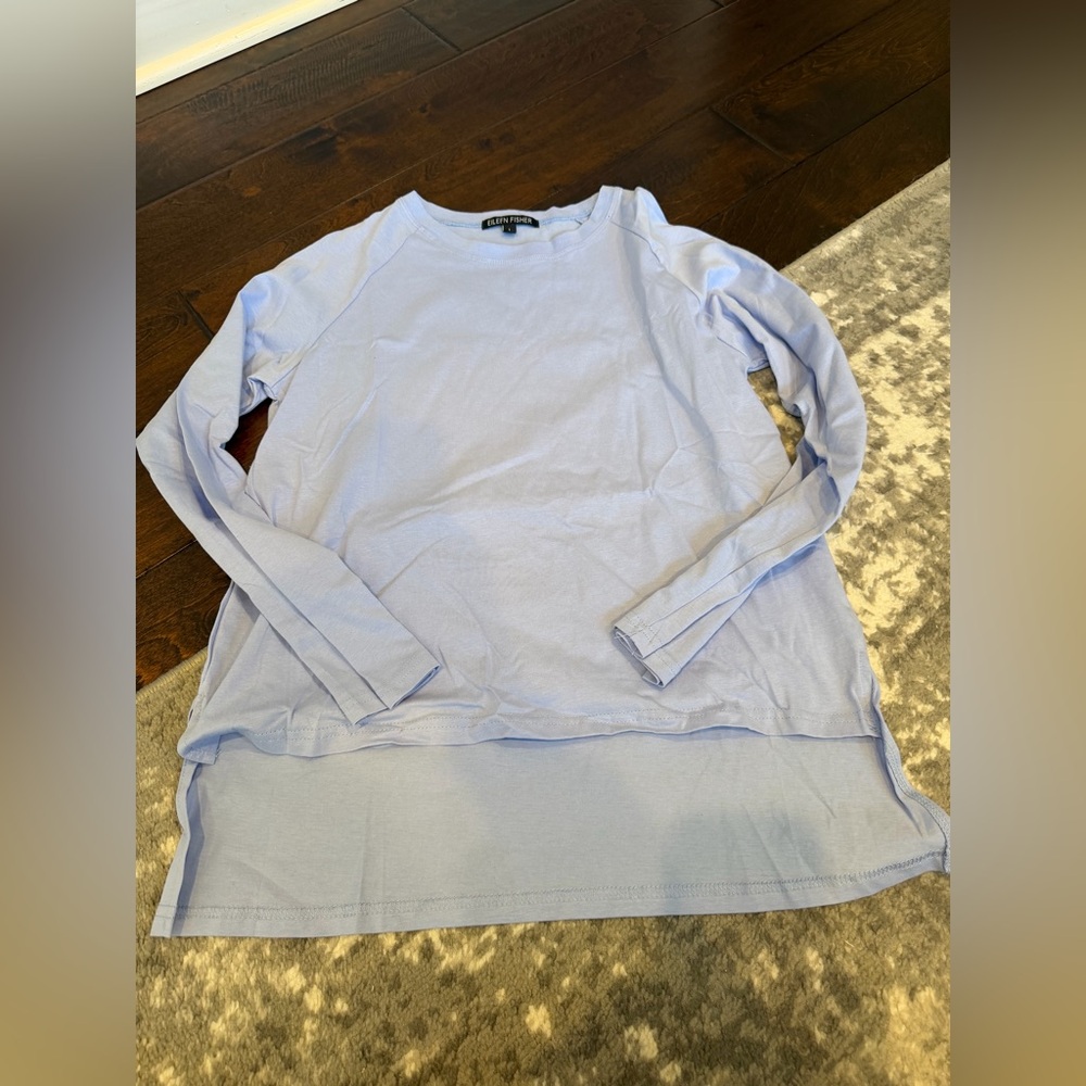 Eileen Fisher Light Blue Long Sleeve Tee